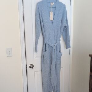 Women's Blue Knit Robe